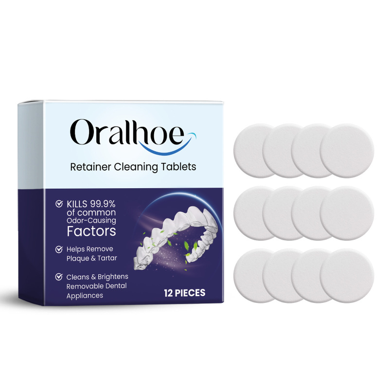 ORALHOE 夜间护齿器清洁泡腾片 呵护假牙牙套清洁污渍护理泡腾片|undefined