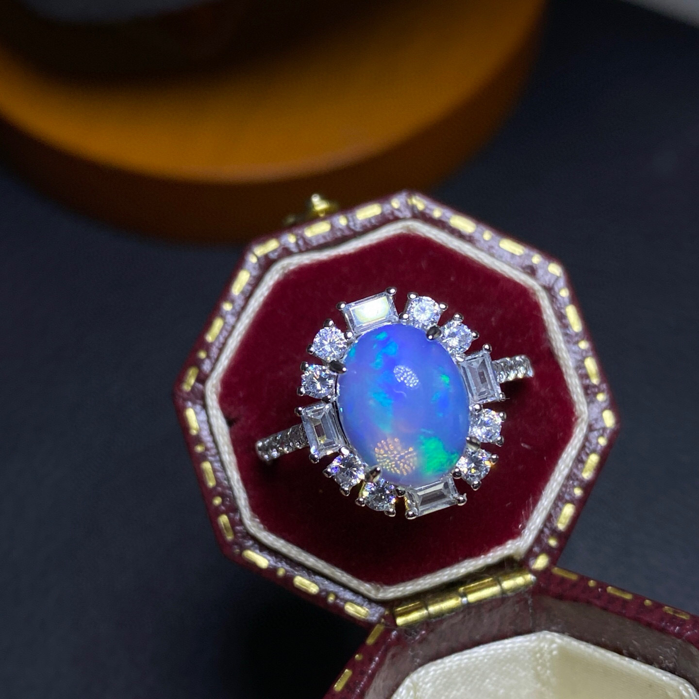 S925 silver natural color changing opal ring for women with open…
