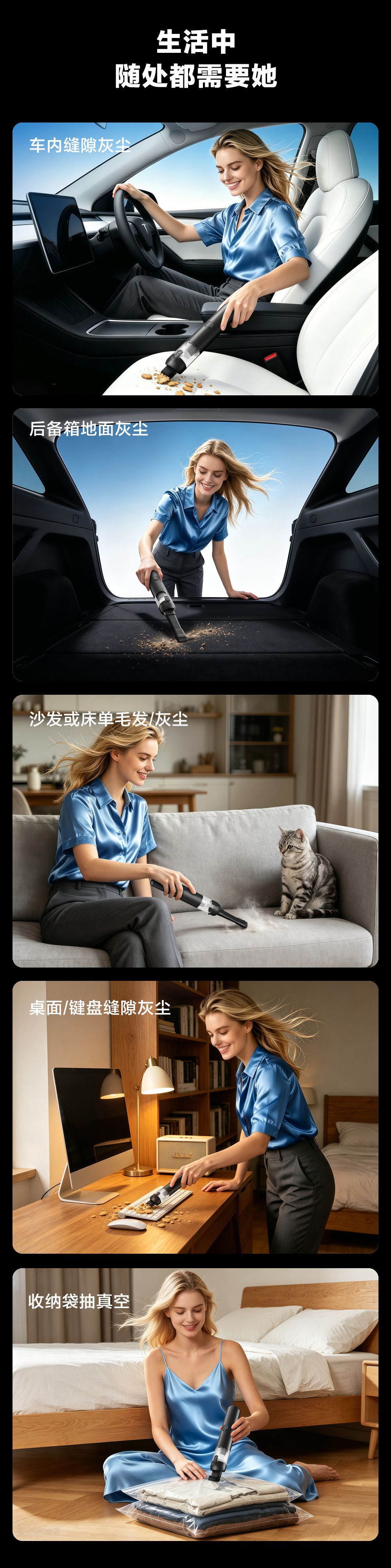 June Brushless Cross-Border Car Vacuum Cleaner Mini Household Compact Portable Handheld Car Dust Remover Handheld Wireless