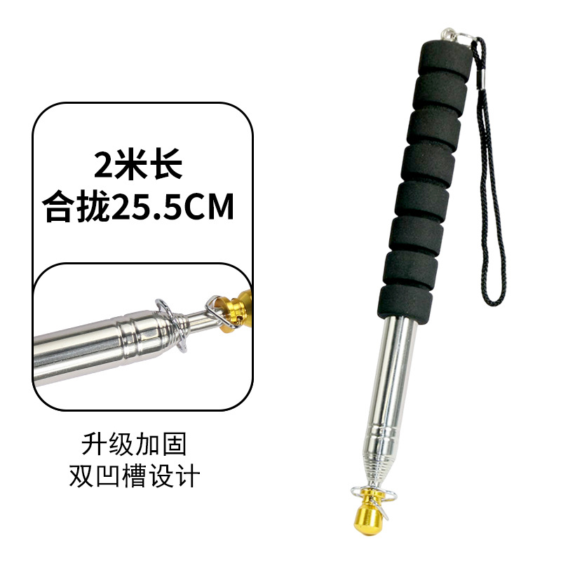 Guía turística retráctil mano fija 2 m bandera 1 m al aire libre engrosse contraído bandera 3 m latigaz 2.5