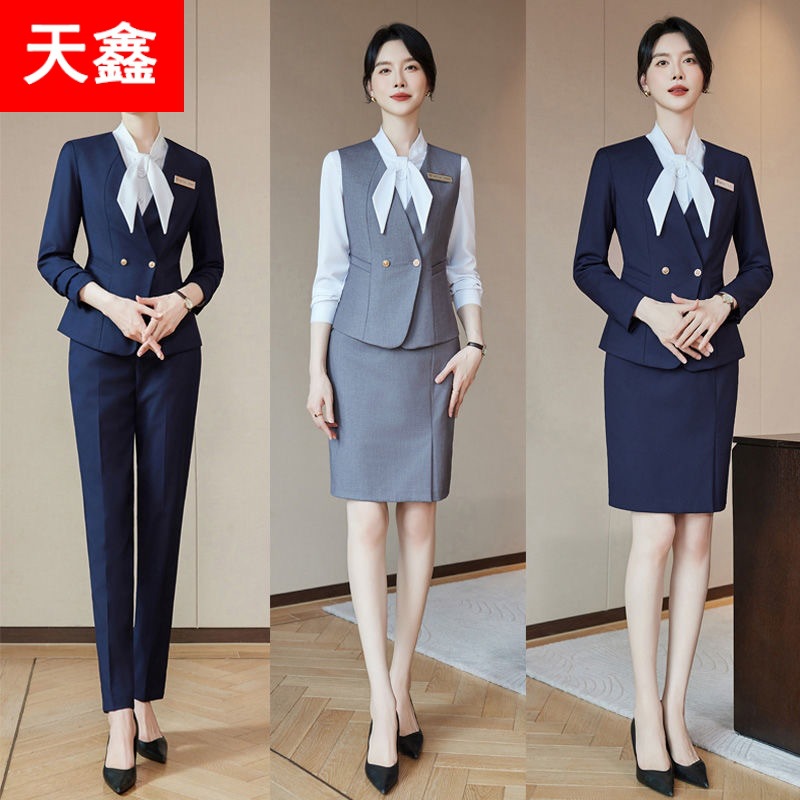 2025秋冬长袖职业西装套装女酒店正装大堂经理物业客服接待工作服