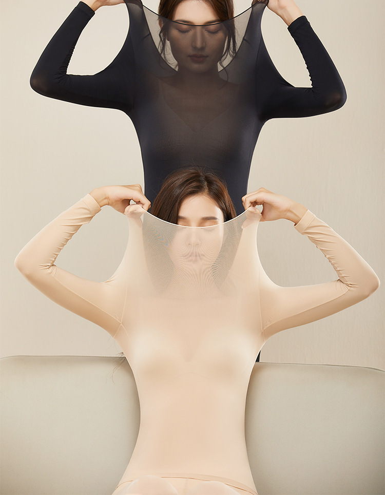 Hochelastische, figurformende Herbsthose mit nahtlosem, unsichtbarem Boden, dünner Hautsohle und warmer Unterwäsche für_voghion.com