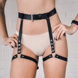 New Leather Bondage Clothes European and American Cross-Border Women's Sexy Intimates Bar Nightclub Performance Clothing Wholesale