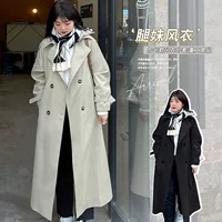 Женское длинное пальто Y256 Xuanchen в Корейском стиле больших размеров, элегантное однотонное Свободное пальто для полных девушек, весна