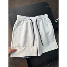 lc715美式潮乐邦格子拼接四分裤男夏季设计感宽松休闲运动短裤高
