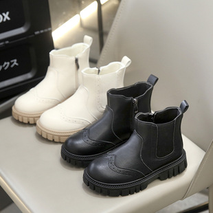 Girls' Martin Boots Children's Fashion British Style Short Boots 2025 Spring and Autumn New Girls' Single Boots for Older Children Leather Boots Trendy