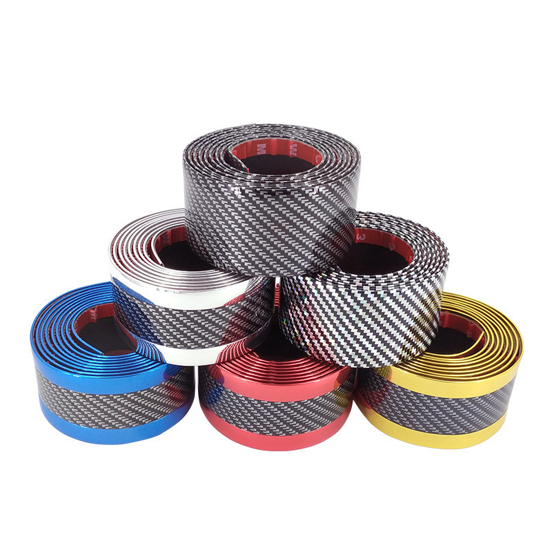 Car Door Sill Strip K5D Carbon Fiber Pattern Door Anti-Collision Strip Rear Box Bumper Door Edge Anti-Scratch Protection Strip