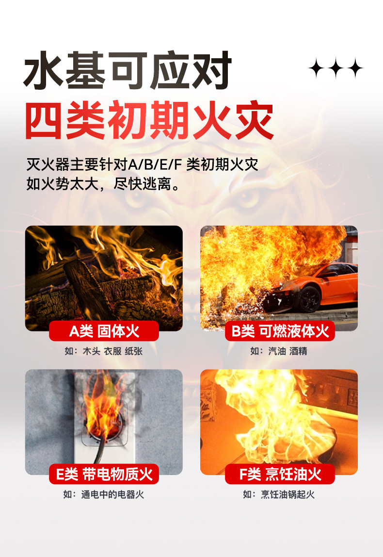 Fire warrior car fire extinguisher portable water-based car fire extinguisher small household fire fighting equipment wholesale gifts