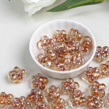 鼎奕冷月树脂贝母花花高亮电镀耐磨通孔散珠创意手工diy手串配饰