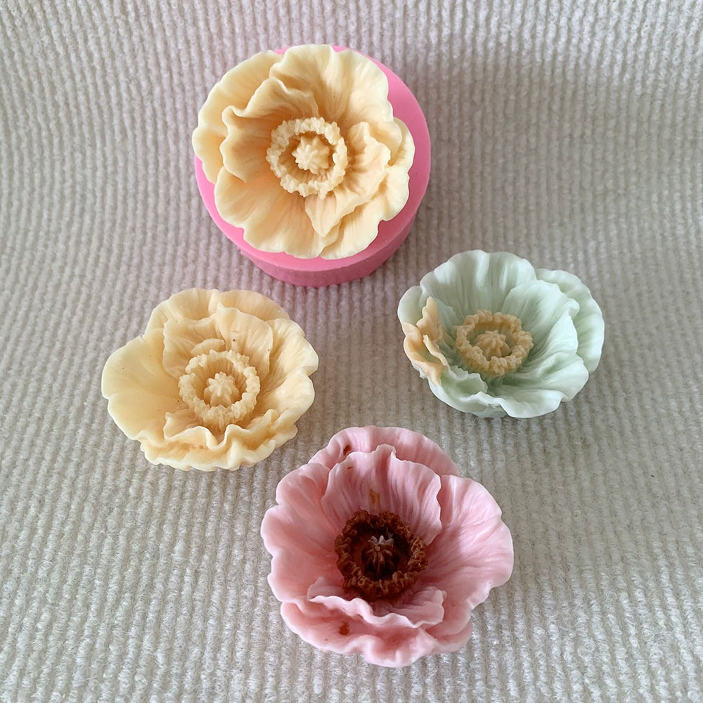 Формочка из силикона с цветочным рисунком, ароматерапия, свеча