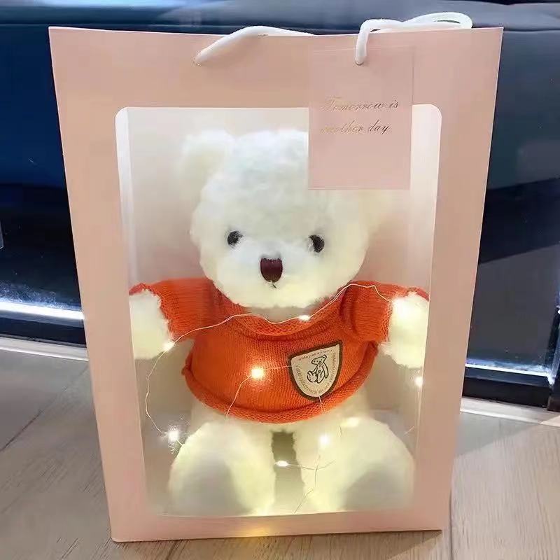 Flash Oso de Peluche de peluche de juguete con luz Oso muñeca caja de regalo muñeca de trapo oso muñeca regalo para niñas regalo de cumpleaños