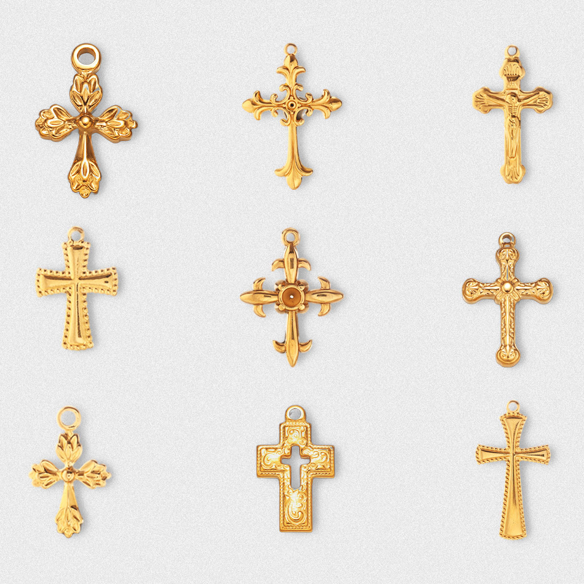Decoding European and American Stainless Steel Necklace Accessories Cross Pendant Women's Versatile Accessories DIY Cross-Border Ins Jewelry