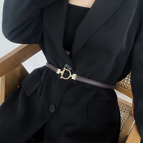 Thin belt for women, decorative summer waist chain with suit, coat, dress, waist-cinching, versatile, simple, Korean style belt
