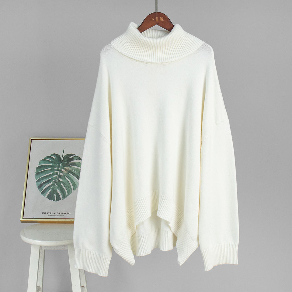 Bộ đầm áo len cổ cao dài tay phối chân váy dài dệt kim form rộng nữ — 50% Visco, 30% Polyester, 20% Nylon, Màu trắng be, Màu xanh lam, Màu xám chi tiết 20