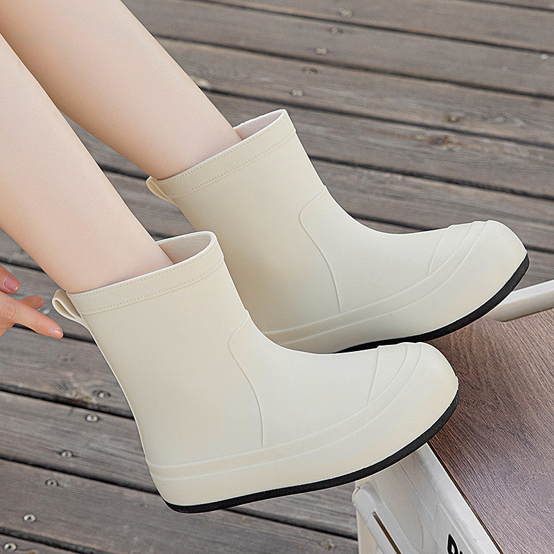 Quality Rain Boots for Boys and Girls, Children's Fleece-Lined Water Shoes, Waterproof Rain Boots, Parent-Child Warm Rain Boots, Non-Slip