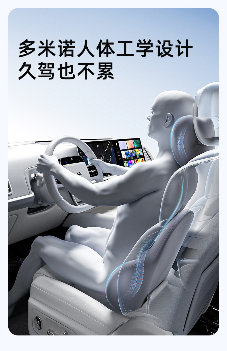 Aichewu Double-Layer Car Headrest and Lumbar Support Memory Foam Car Seat Cushion Neck Pillow Wholesale