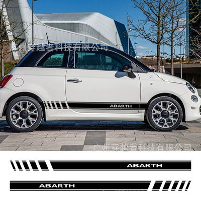 Car Side Stripe Stickers Suitable for Fiat 500 Abarth Accessories Modified Racing Sports Graphic Car Decals