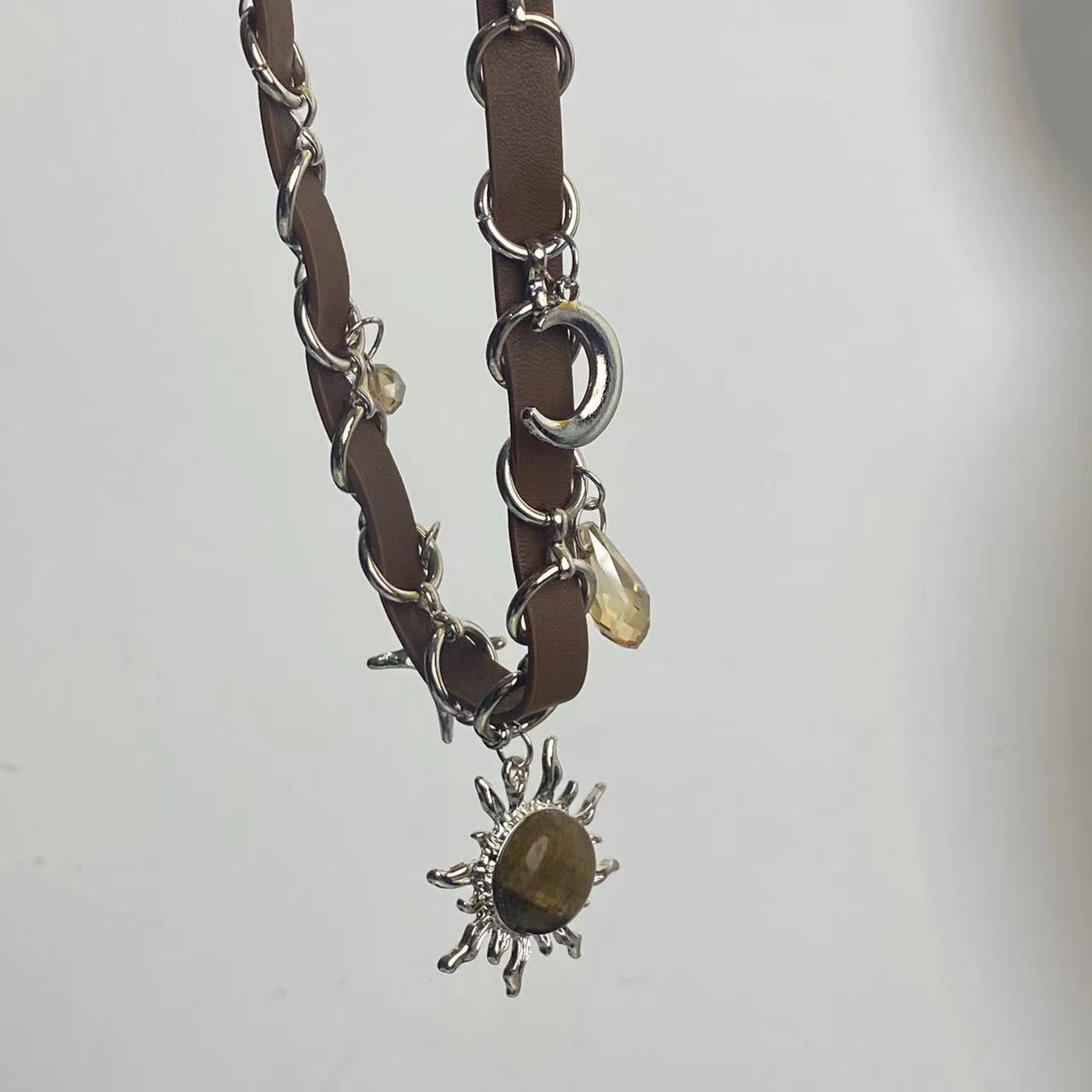 Alloy Material Punk Cross Sun Moon Alloy Choker Wholesale