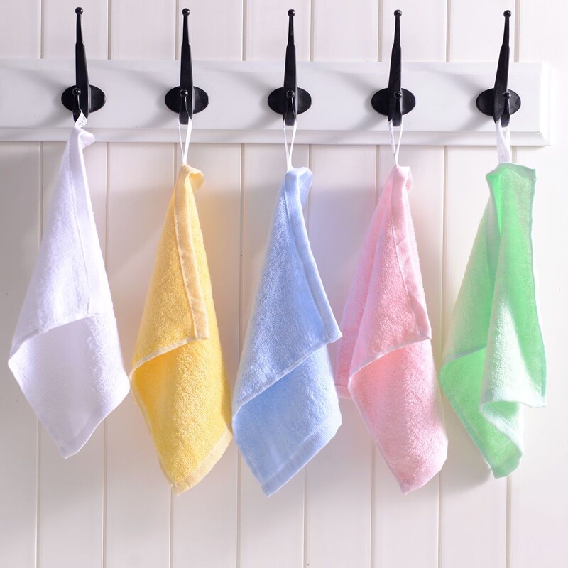 Bamboo fiber small square towel, absorbent and lint-free, high-quality, quick-drying, soft, plain-colored, suitable for babies and children to wash their faces and dry their hands