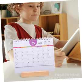 木质台历底座办公室桌面便签名片底座木质台历架日历月历底座