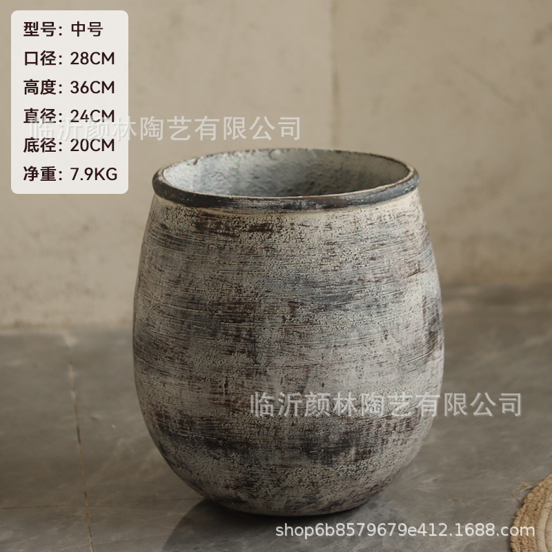 Simple y creativo maceta de flores de cemento sala de estar verde interior balcón patio plantación de flores de piso centro comercial hotel decoración maceta