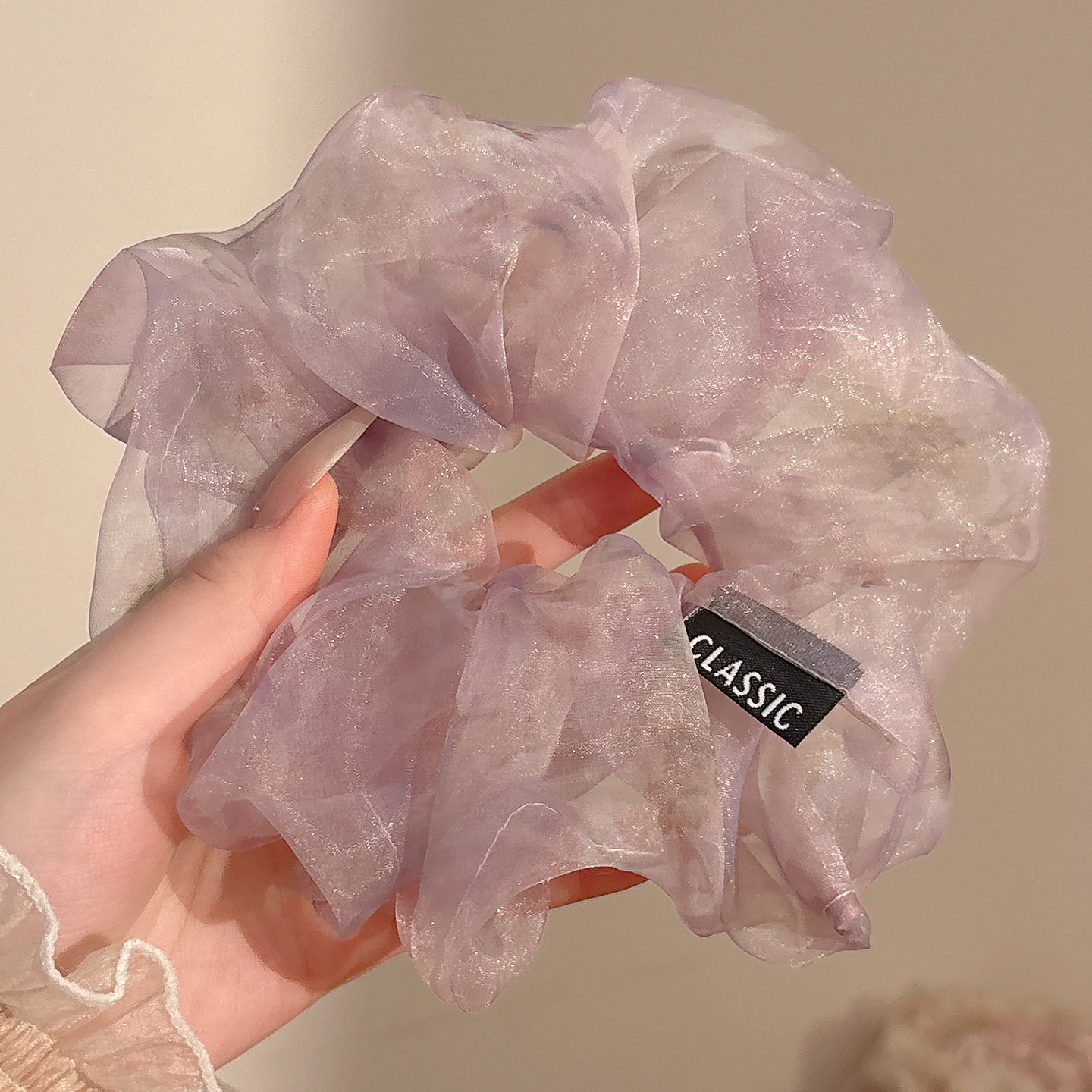 Nuevo scrunchie de encaje multicapa 2026 para mujer, lazo para el pelo de alta gama, accesorio suave para el cabello estilo coreano.