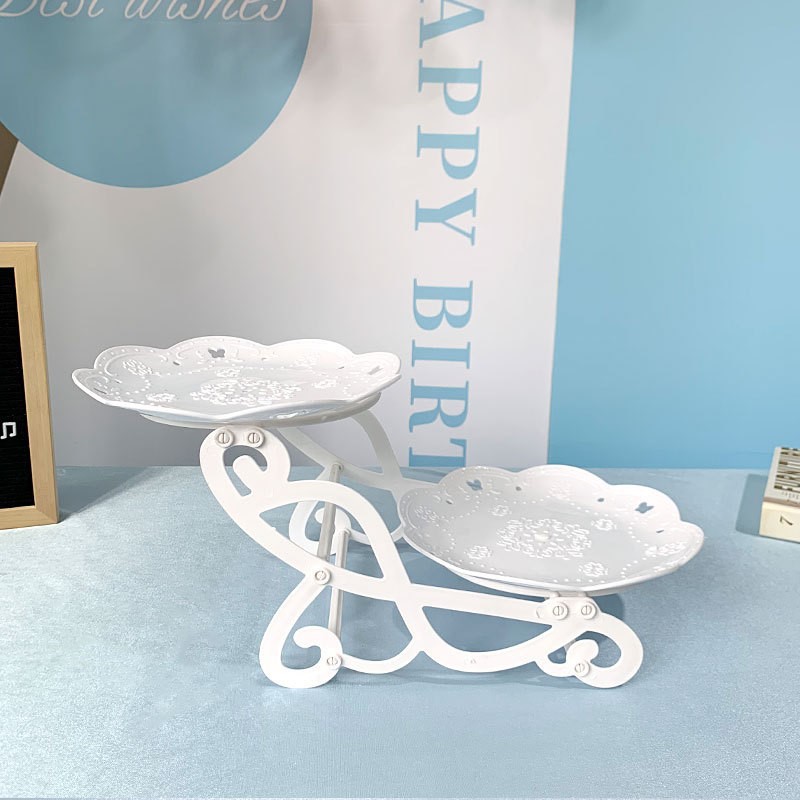 Tabla de descanso de té bandeja de pastel de aniversario decoración tabla de postres estante de exhibición de té de la tarde estante de dulces platos de recepción