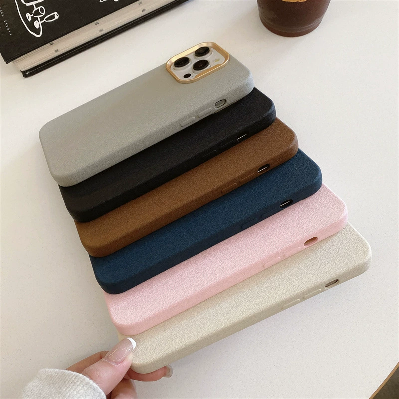 Чехол для телефона (Apple), совместим с iPhone 11–16, покрытие из эко-кожи с металлическим кольцом для камеры