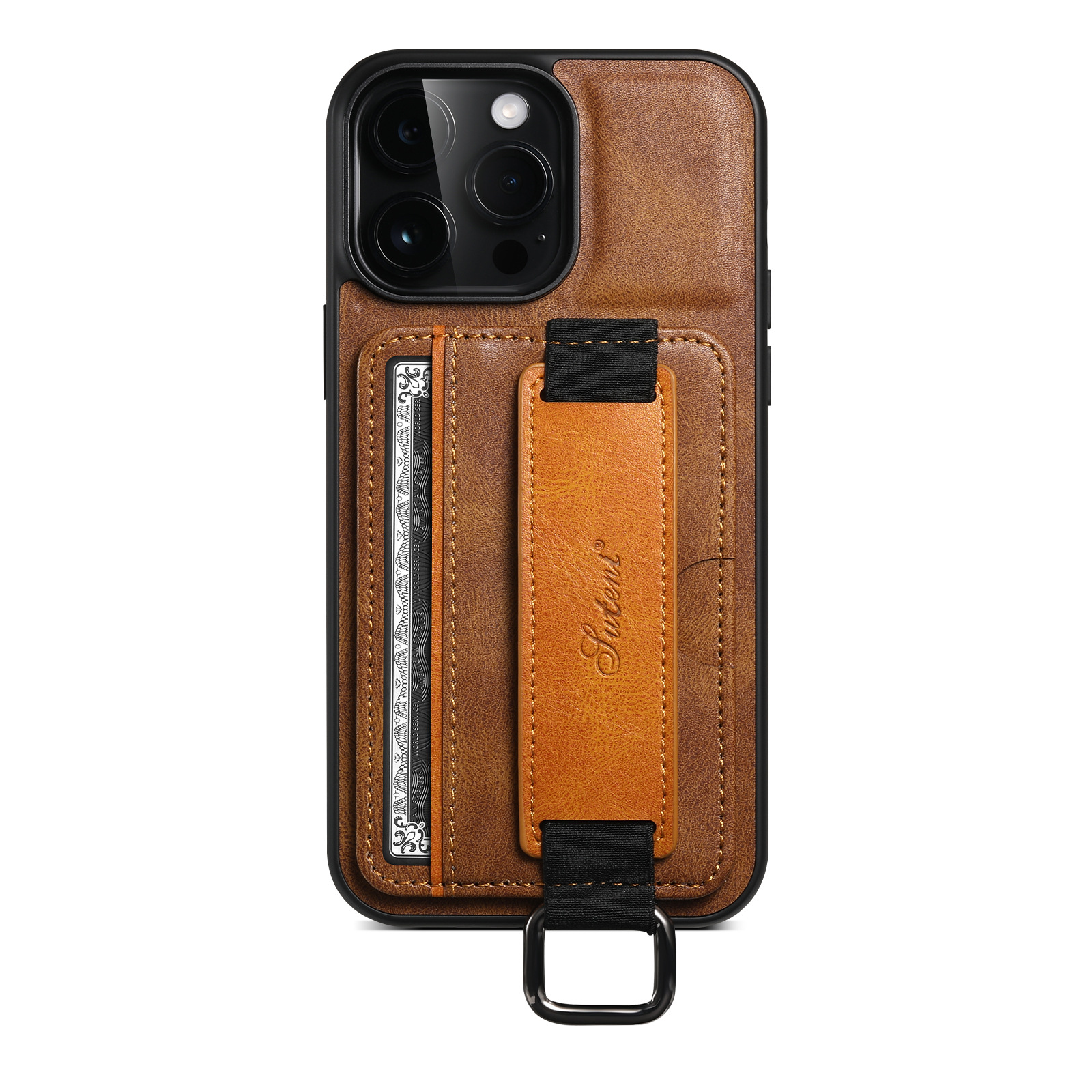 Funda de teléfono con tarjeta adecuada para iPhone 17 Pro Max, funda de cuero con correa de muñeca para Samsung S25 Ultra, Google Pixel 9