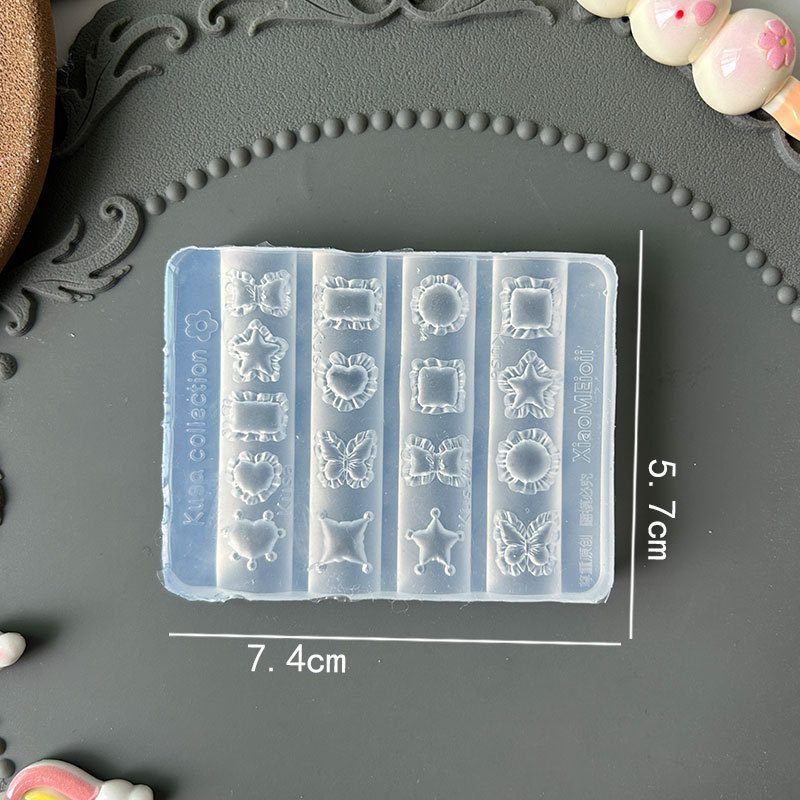 Molde de manicura amor arco en relieve flor ornamentos molde abrasivo alta permeabilidad estereoscópica DIY decoración molde de silicona