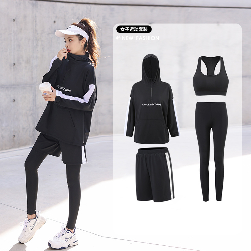 Gym sports suit women's loose plus size slimming autumn and winter New Korean style fashionable quick-drying clothes running yoga clothes