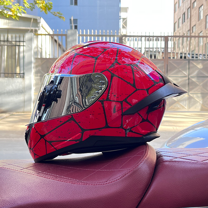 Casco de motocicleta Orz para hombres y mujeres, casco integral de verano con gran alerón trasero para todas las estaciones, certificado por DOT, transfronterizo.