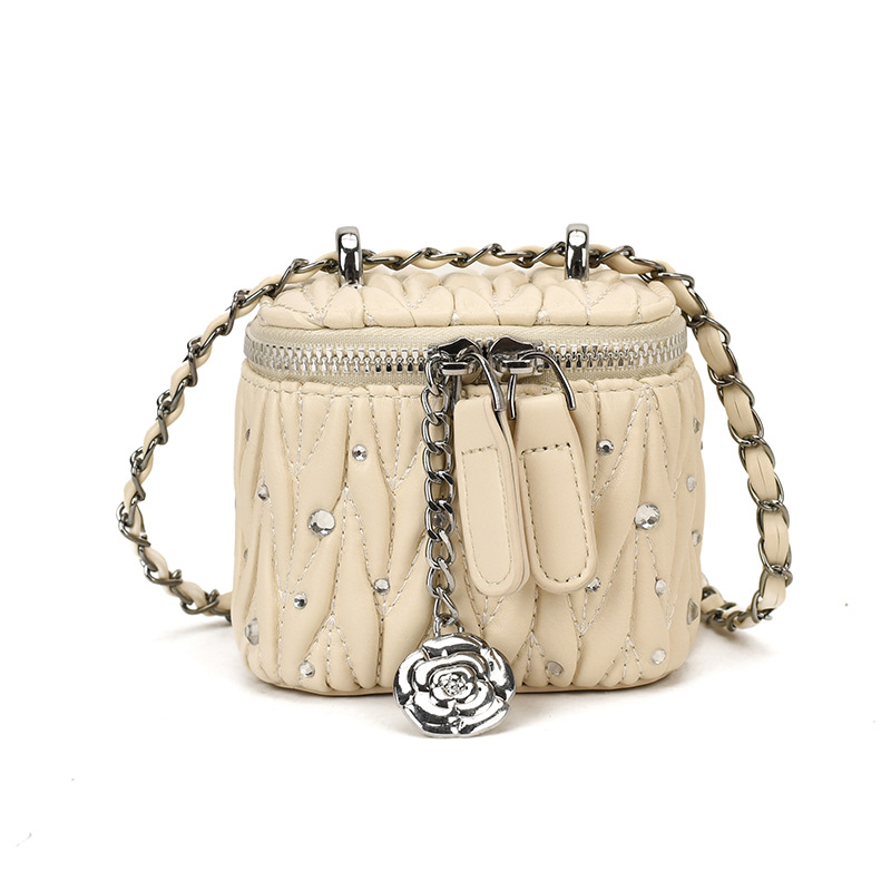 Coreana pequeña bolsa de hombro para niñas bordada de diamante mini bolsa de caja de bebé bolsas de cadena de perforación plegables para niños
