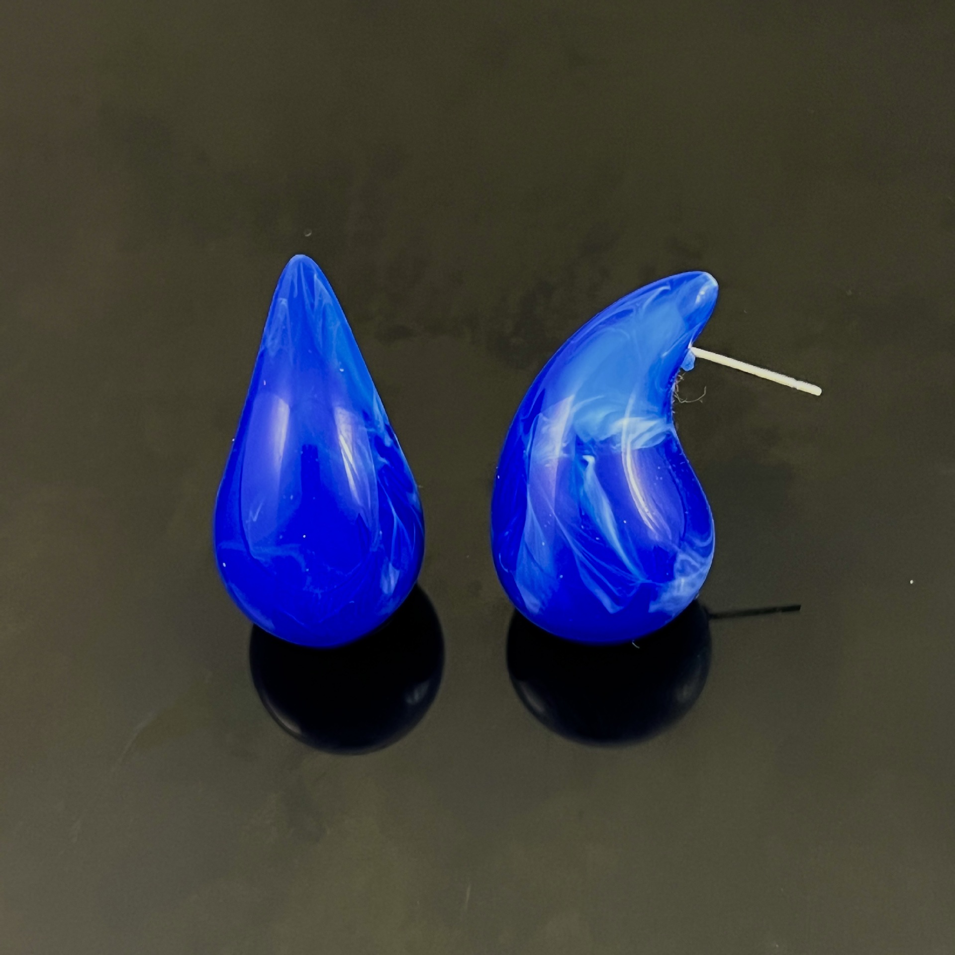 18K pendientes de oro pendientes de gota elegante personalidad simple gran acrílico color caramelo Venta caliente guisantes pendientes