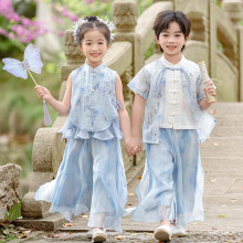 儿童汉服男童夏季古装女童日常可穿中式国风唐装小学生中秋演出服
