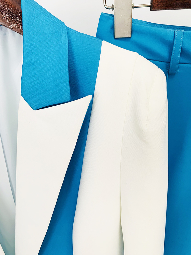 GraceChic Disponibile nel 2025 Nuovo Completo Due Pezzi con Pantaloni Slim a Un Bottone e Motivo Color Block per Celebrità Europee e Americane_voghion.com