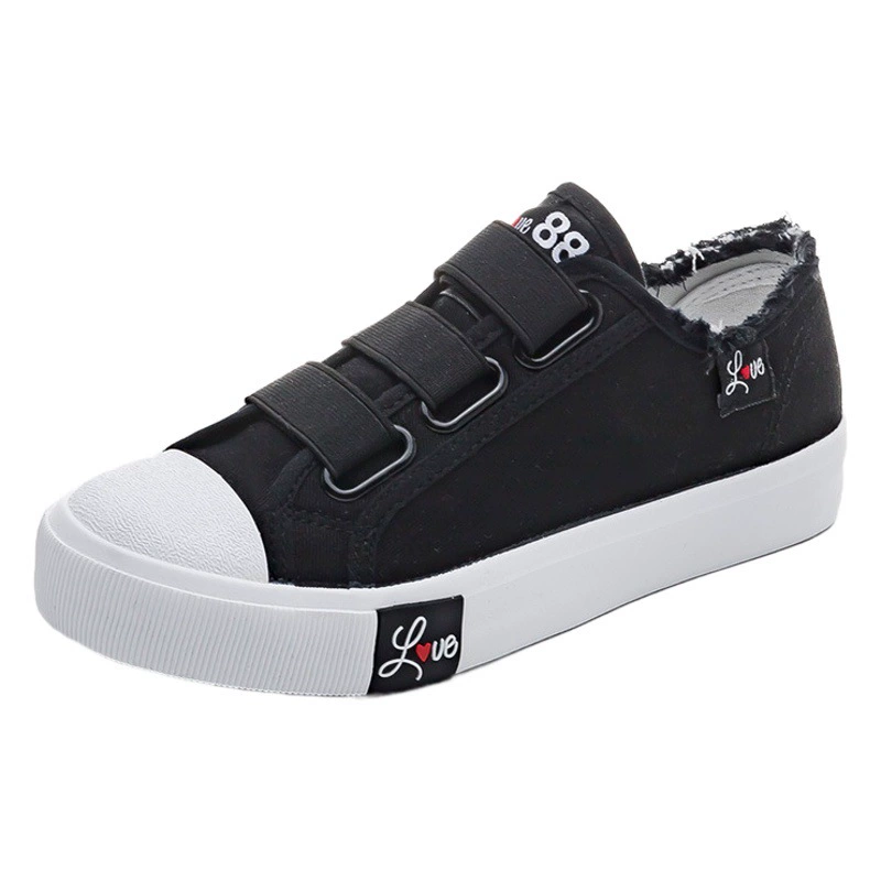 Парусиновая обувь на липучке для женщин, Тканевая обувь ulzzang в Корейском стиле, белые туфли для студентов, модные новые повседневные кроссовки 2024 года