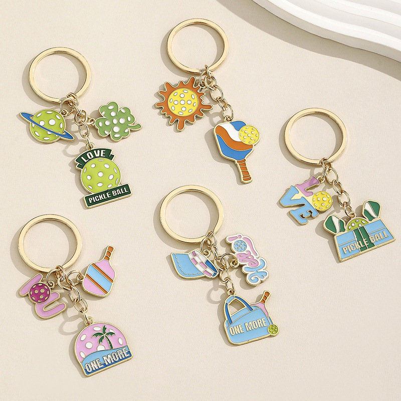 Cross-Border Hot-Selling Popular Pickleball Alloy Keychain Bag Hanging Jewelry Accessories Yiwu Spot Wholesale Cross-Border Hot-Selling Popular Pickleball Alloy Keychain Bag Hanging Jewelry Accessories Yiwu Spot Wholesale