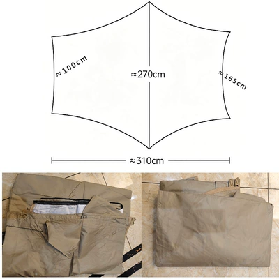 car side tent sunshade, Avtomobil yan çətirləri - only-the-curtain-accessories-not-includedlight-khaki-color-silver-coated-semi-blackout-seam-sealed-waterproof-27-31m-car-side-awning