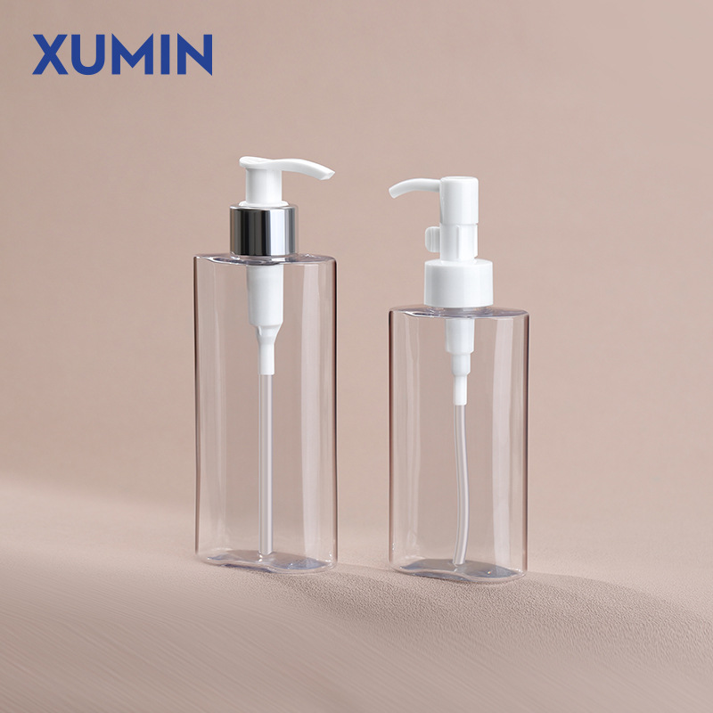 Botella de presión de bomba cosmética en stock al por mayor 150ml botella de loción transparente 200ml botella vacía de loción corporal
