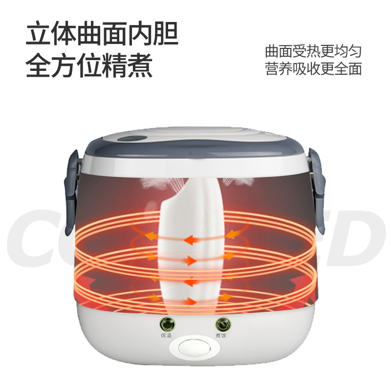 歐之寶跨境代發1.3L家用迷你電煮鍋 便攜式煲粥220V電熱鍋