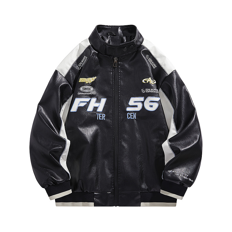 Chaqueta de cuero de hombre transfronteriza, chaqueta de hombre, nuevo otoño de moda, chaqueta de motocicleta a prueba de viento, guapo y delgado.