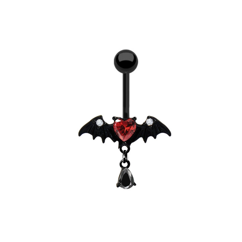 (Cross-border trading), belly button piercing heart shaped, fuchsia chain, European style