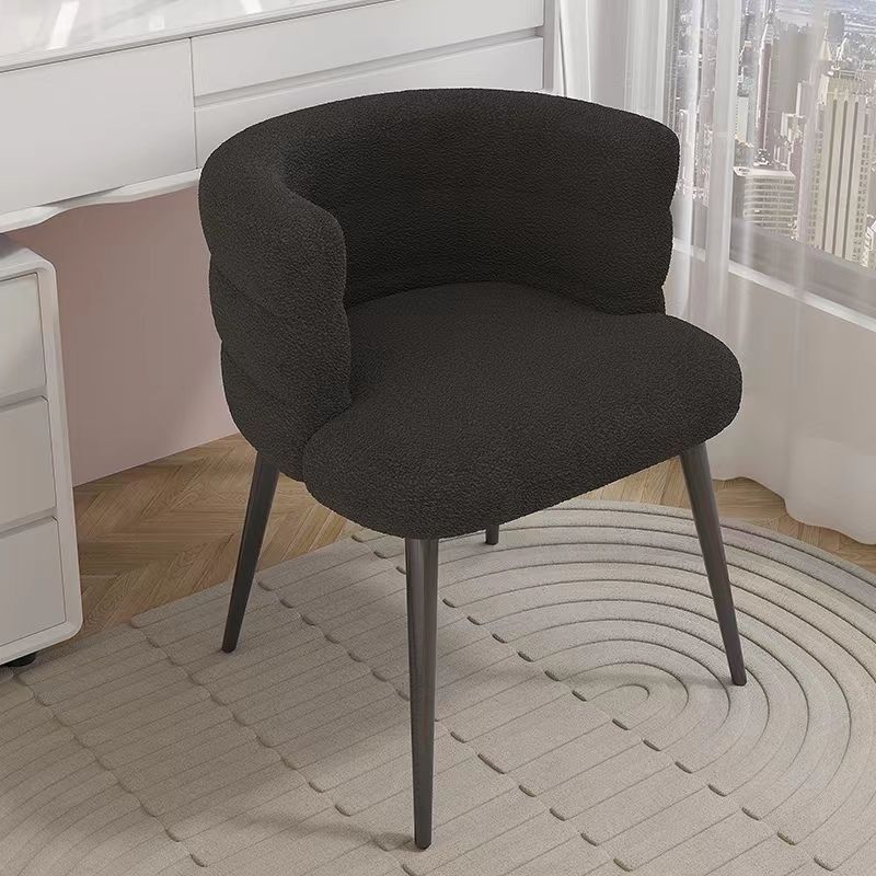 In-Stock Quick-Delivery Bar Chair with Lamb Wool, Light Luxury and High-End Feel, Suitable for Girls' Dressing, Manicure, Business Meetings, and Reception with Backrest