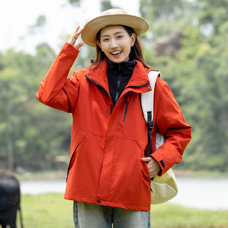 Couple's Three-in-One Custom Detachable Women's Outdoor Travel Windproof and Rainproof Mountaineering Suit with Liner Men's Jacket Couple's Three-in-One Custom Detachable Women's Outdoor Travel Windproof and Rainproof Mountaineering Suit with Liner Men's Jacket