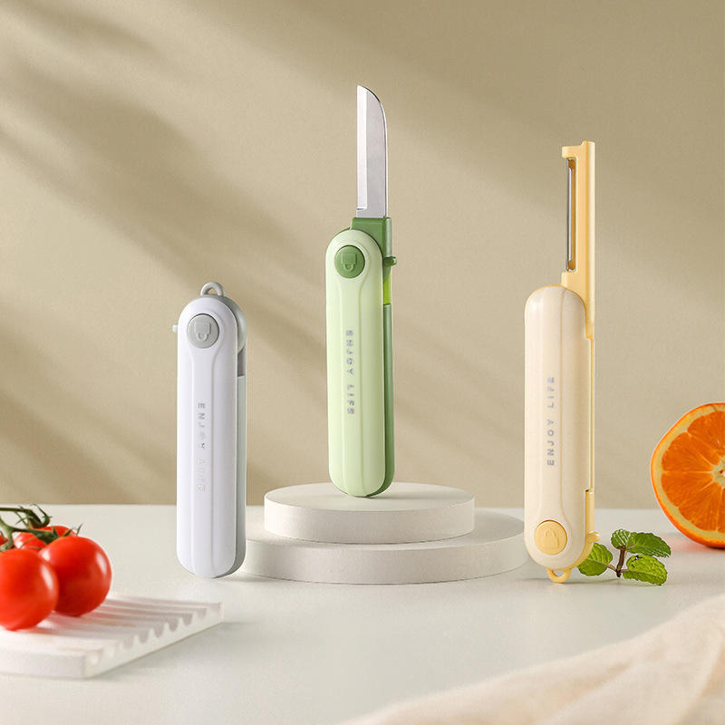 과일칼과 껍질 벗기기 칼 2-in-1 가정용 휴대용 주방 기숙사 다기능 감자 및 야채 껍질 벗기기 도구