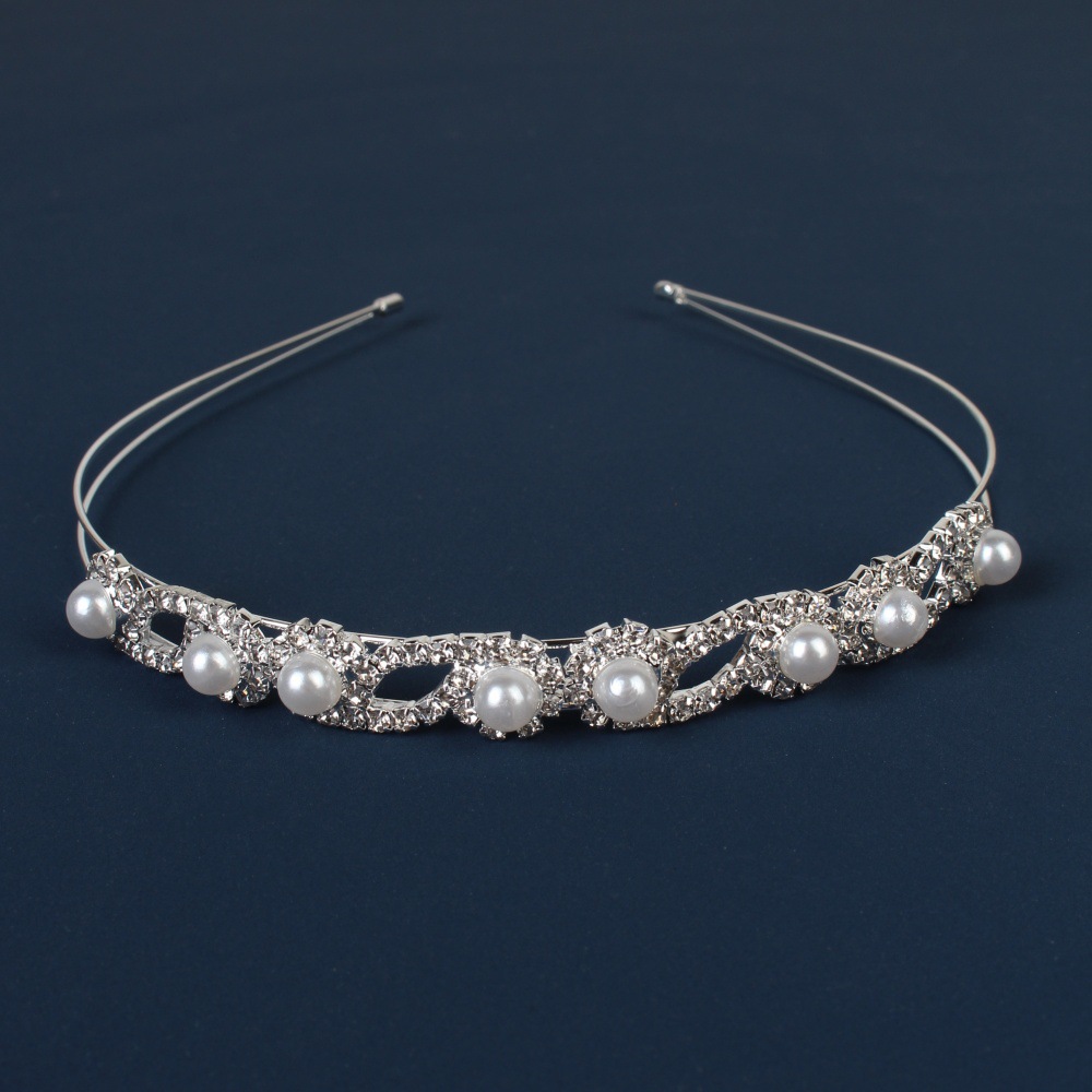 Comercio exterior transfronterizo coreano nupcial forma simple foto tocado perla rhinestone dulce diadema de diamante japonés y coreano diadema