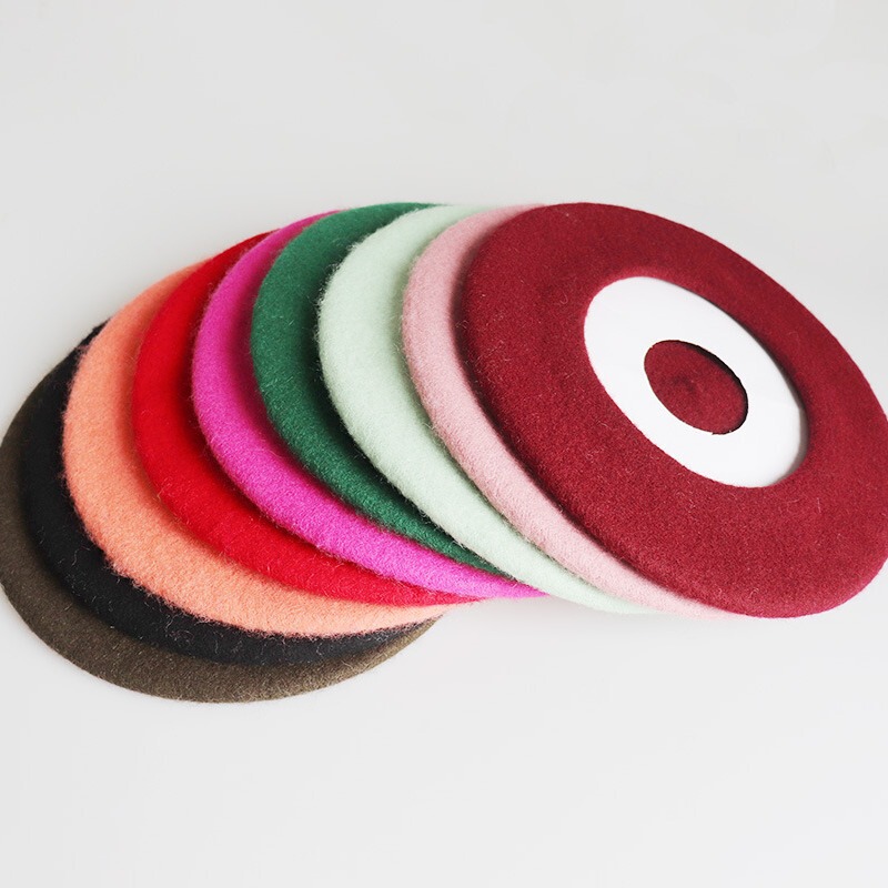 Autumn and Winter Popular British Wool Beret Hat Student Wool Autumn and Winter Women's Large Cake Painter Hat Autumn and Winter Popular British Wool Beret Hat Student Wool Autumn and Winter Women's Large Cake Painter Hat