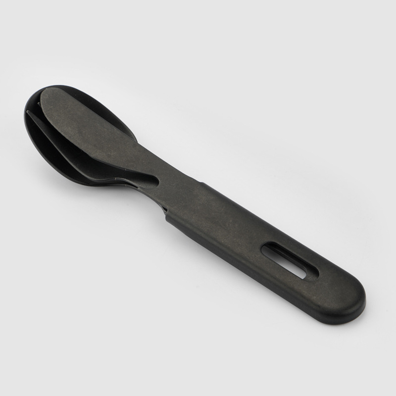 Set di posate composto da coltello, forchetta e cucchiaio, tre pezzi in acciaio inossidabile, portatile, multifunzionale, stile retrò con fiocchi di neve, grigio, ideale per il campeggio._voghion.com