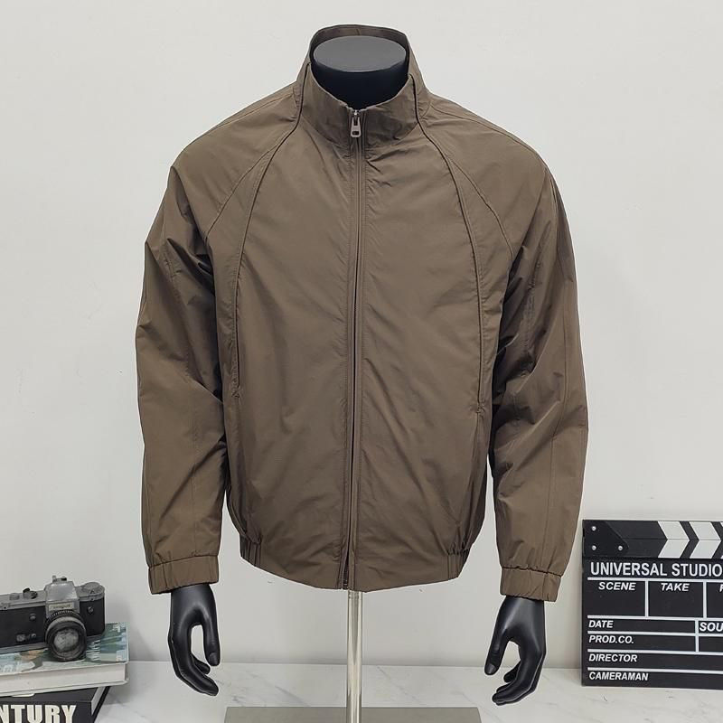 1 Stand Collar Jacket Workwear Men 2025 Spring Autumn American Style Thin Trendy Brand Simple Short Casual New Coat_voghion.com